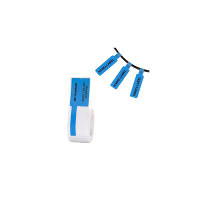 Labels - 25x38mm - 40mm tail - 100pcs - Cable - Blue