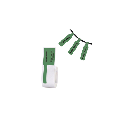 Labels - 25x38mm - 40mm tail - 100pcs - Cable - Green