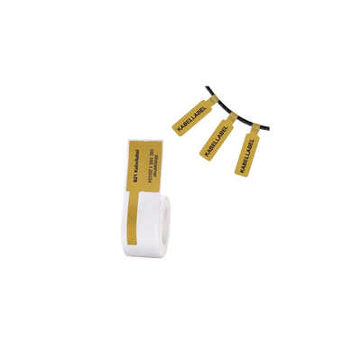 Labels - 25x38mm - 40mm tail - 100pcs - Cable - Yellow