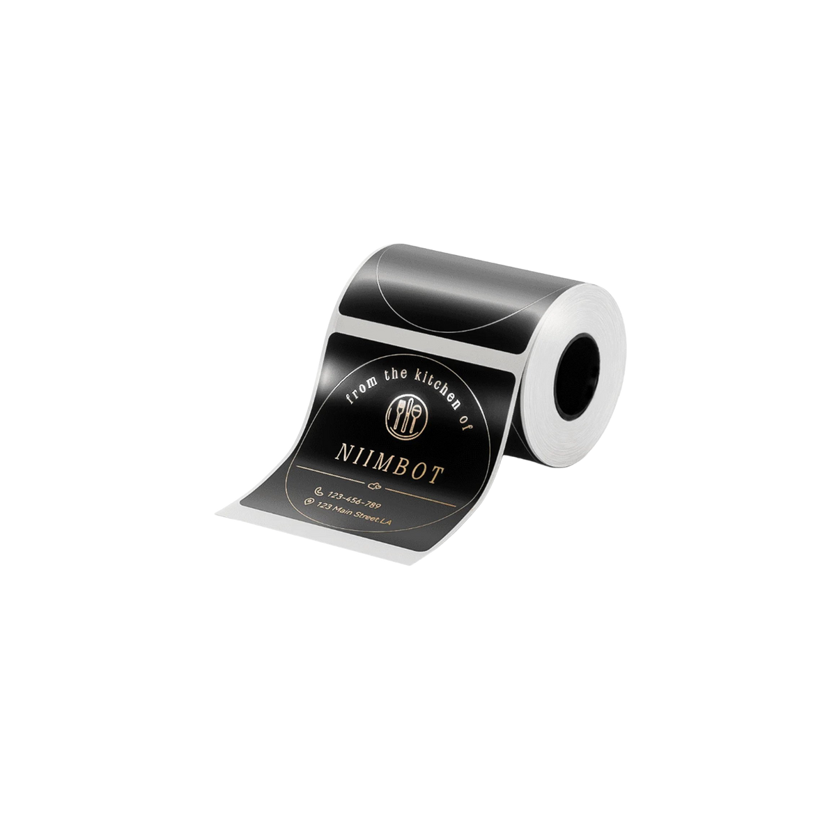 Labels - 50x50mm - 150 pcs - M2 Only - Black Round