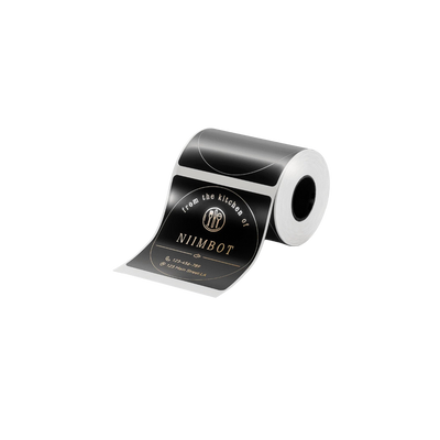 Labels - 50x50mm - 150 pcs - M2 Only - Black Round