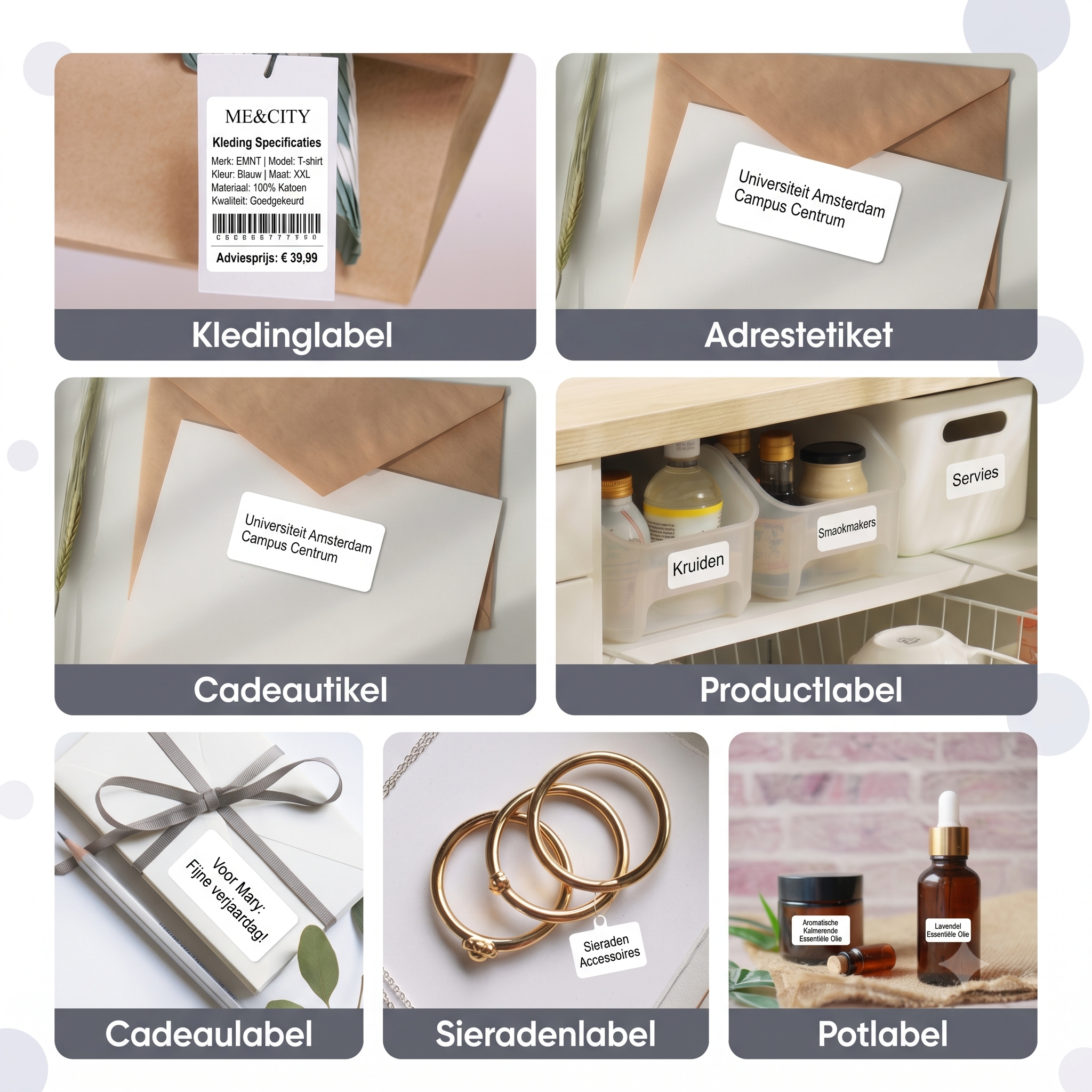 Labels - 60x40mm - 690 pcs - White